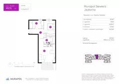 3 pokoje, mieszkanie 48,07 m², piętro 2, oferta nr 25.A.2.5, Murapol Siewierz Jeziorna - Budynek 25 i 26, Siewierz, ul. Jeziorna