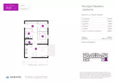 3 pokoje, mieszkanie 49,45 m², piętro 3, oferta nr 25.B.3.6, Murapol Siewierz Jeziorna, Siewierz, ul. Jeziorna