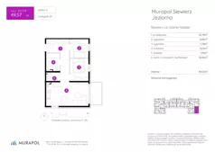 3 pokoje, mieszkanie 49,57 m², piętro 2, oferta nr 25.B.2.6, Murapol Siewierz Jeziorna - Budynek 25 i 26, Siewierz, ul. Jeziorna