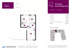 3 pokoje, mieszkanie 45,07 m², piętro 3, oferta nr 2.A.3.01, Murapol Nowe Bogucice, Katowice, Bogucice, ul. Ludwika