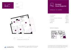 3 pokoje, mieszkanie 48,40 m², parter, oferta nr 1.B.0.03, Murapol Nowe Bogucice, Katowice, Bogucice, ul. Ludwika