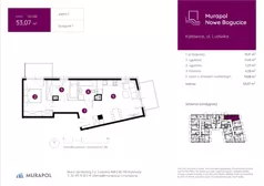 3 pokoje, mieszkanie 53,07 m², piętro 1, oferta nr 1.B.1.02, Murapol Nowe Bogucice, Katowice, Bogucice, ul. Ludwika