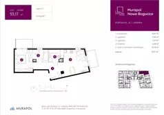 3 pokoje, mieszkanie 53,17 m², piętro 3, oferta nr 1.B.3.02, Murapol Nowe Bogucice, Katowice, Bogucice, ul. Ludwika