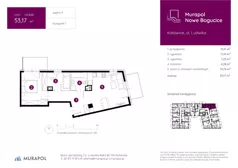 3 pokoje, mieszkanie 53,17 m², piętro 4, oferta nr 1.B.4.02, Murapol Nowe Bogucice, Katowice, Bogucice, ul. Ludwika