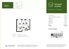 3 pokoje, mieszkanie 59,37 m², parter, oferta nr 2.A.0.01, Murapol EcoOne, Warszawa, Białołęka, Brzeziny, ul. Ostródzka