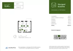 3 pokoje, mieszkanie 52,85 m², piętro 2, oferta nr 2.A.2.06, Murapol EcoOne, Warszawa, Białołęka, Brzeziny, ul. Ostródzka