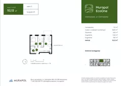 3 pokoje, mieszkanie 52,12 m², piętro 3, oferta nr 2.A.3.07, Murapol EcoOne, Warszawa, Białołęka, Brzeziny, ul. Ostródzka
