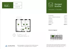 3 pokoje, mieszkanie 53,65 m², parter, oferta nr 2.B.0.10, Murapol EcoOne, Warszawa, Białołęka, Brzeziny, ul. Ostródzka
