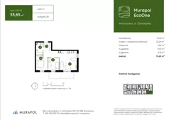 3 pokoje, mieszkanie 53,65 m², piętro 1, oferta nr 2.B.1.04, Murapol EcoOne, Warszawa, Białołęka, Brzeziny, ul. Ostródzka