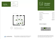 3 pokoje, mieszkanie 52,73 m², piętro 1, oferta nr 2.B.1.11, Murapol EcoOne, Warszawa, Białołęka, Brzeziny, ul. Ostródzka