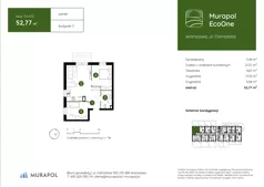 3 pokoje, mieszkanie 52,77 m², parter, oferta nr 3.A.0.12, Murapol EcoOne, Warszawa, Białołęka, Brzeziny, ul. Ostródzka