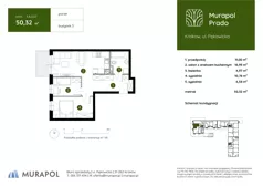 3 pokoje, mieszkanie 50,32 m², parter, oferta nr 3.A.0.07, Murapol Prado - Etap II, Kraków, Prądnik Biały, ul. Piaszczysta
