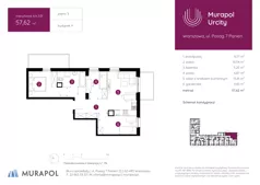 3 pokoje, mieszkanie 57,62 m², piętro 3, oferta nr 4.A.3.01, Murapol Urcity, Warszawa, Ursus, Szamoty, ul. Posag 7 Panien