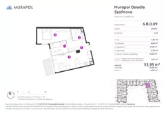 3 pokoje, mieszkanie 52,99 m², piętro 2, oferta nr 1.A.2.09, Murapol Osiedle Szafirove, Gliwice, Stare Gliwice, ul. Szafirowa