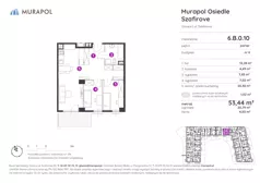 3 pokoje, mieszkanie 52,99 m², piętro 2, oferta nr 1.A.2.09, Murapol Osiedle Szafirove, Gliwice, Stare Gliwice, ul. Szafirowa