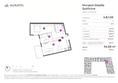 3 pokoje, mieszkanie 54,00 m², piętro 1, oferta nr 6.B.1.09, Murapol Osiedle Szafirove, Gliwice, Stare Gliwice, ul. Szafirowa