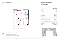 3 pokoje, mieszkanie 53,83 m², piętro 2, oferta nr 6.B.2.10, Murapol Osiedle Szafirove, Gliwice, Stare Gliwice, ul. Szafirowa