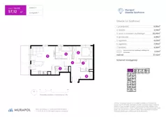 3 pokoje, mieszkanie 57,12 m², piętro 1, oferta nr 1.A.1.12, Murapol Osiedle Szafirove, Gliwice, Stare Gliwice, ul. Szafirowa