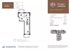 3 pokoje, mieszkanie 49,09 m², piętro 1, oferta nr 1.C.1.01, Murapol LakeSide, Lublin, Wrotków, ul. Zemborzycka