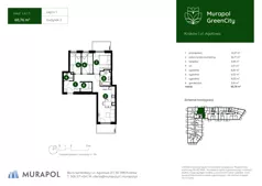 4 pokoje, mieszkanie 60,76 m², piętro 1, oferta nr 2.A.1.11, Murapol GreenCity, Kraków, Bieżanów-Prokocim, Osiedle Złocień, ul. Agatowa