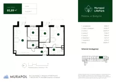 4 pokoje, mieszkanie 83,16 m², piętro 1, oferta nr 1.A.1.09, Murapol LifePark, Piastów, ul. Bodycha 