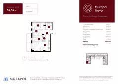 4 pokoje, mieszkanie 59,52 m², piętro 1, oferta nr 1.B.1.03, Murapol Novo, Toruń, Jakubskie Przedmieście, ul. Droga Trzeposka