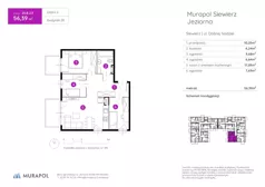 4 pokoje, mieszkanie 56,39 m², piętro 2, oferta nr 28.B.2.3, Murapol Siewierz Jeziorna, Siewierz, ul. Jeziorna