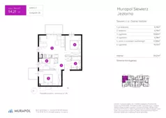 4 pokoje, mieszkanie 54,21 m², piętro 2, oferta nr 26.A.2.7, Murapol Siewierz Jeziorna - Budynek 25 i 26, Siewierz, ul. Jeziorna