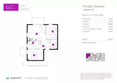 4 pokoje, mieszkanie 54,14 m², piętro 3, oferta nr 26.A.3.7, Murapol Siewierz Jeziorna, Siewierz, ul. Jeziorna