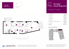 4 pokoje, mieszkanie 64,72 m², parter, oferta nr 2.B.0.01, Murapol Nowe Bogucice, Katowice, Bogucice, ul. Ludwika