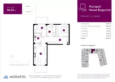 4 pokoje, mieszkanie 58,33 m², piętro 3, oferta nr 2.B.3.15, Murapol Nowe Bogucice, Katowice, Bogucice, ul. Ludwika