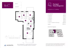 4 pokoje, mieszkanie 59,75 m², piętro 2, oferta nr 1.A.2.08, Murapol Nowe Bogucice, Katowice, Bogucice, ul. Ludwika