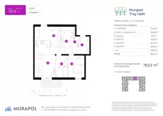 4 pokoje, mieszkanie 79,66 m², piętro 1, oferta nr 1.A.1.08, Murapol Trzy Lipki, Bielsko-Biała, Stare Bielsko, ul. Muszlowa