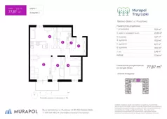 4 pokoje, mieszkanie 77,87 m², piętro 1, oferta nr 2.B.1.13, Murapol Trzy Lipki, Bielsko-Biała, Stare Bielsko, ul. Muszlowa