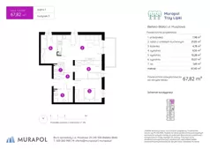 4 pokoje, mieszkanie 67,82 m², piętro 1, oferta nr 3.A.1.09, Murapol Trzy Lipki, Bielsko-Biała, Stare Bielsko, ul. Muszlowa