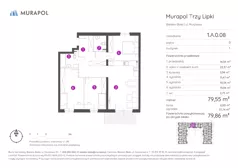 4 pokoje, mieszkanie 79,86 m², parter, oferta nr 1.A.0.08, Murapol Trzy Lipki, Bielsko-Biała, Stare Bielsko, ul. Muszlowa