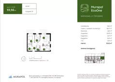 4 pokoje, mieszkanie 59,28 m², piętro 1, oferta nr 2.A.1.03, Murapol EcoOne, Warszawa, Białołęka, Brzeziny, ul. Ostródzka