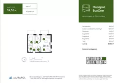 4 pokoje, mieszkanie 59,50 m², piętro 1, oferta nr 2.A.1.09, Murapol EcoOne, Warszawa, Białołęka, Brzeziny, ul. Ostródzka