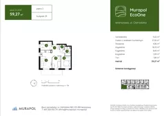 4 pokoje, mieszkanie 59,27 m², piętro 2, oferta nr 2.A.2.03, Murapol EcoOne, Warszawa, Białołęka, Brzeziny, ul. Ostródzka