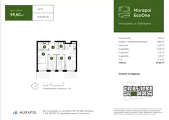 4 pokoje, mieszkanie 59,28 m², piętro 1, oferta nr 2.A.1.03, Murapol EcoOne, Warszawa, Białołęka, Brzeziny, ul. Ostródzka