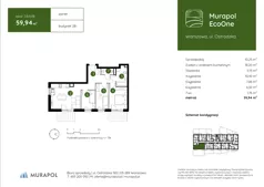 4 pokoje, mieszkanie 59,94 m², parter, oferta nr 2.B.0.08, Murapol EcoOne, Warszawa, Białołęka, Brzeziny, ul. Ostródzka