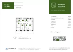 4 pokoje, mieszkanie 59,59 m², piętro 1, oferta nr 2.B.1.07, Murapol EcoOne, Warszawa, Białołęka, Brzeziny, ul. Ostródzka