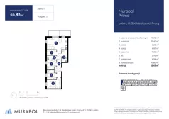 4 pokoje, mieszkanie 65,43 m², piętro 1, oferta nr 2.C.1.04, Murapol Primo, Lublin, Ponikwoda, Bazylianówka, al. Spółdzielczości Pracy