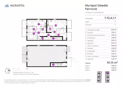5 pokoi, mieszkanie 97,11 m², piętro 1, oferta nr 1-12.A.1.1, Murapol Osiedle Ferrovia, Wrocław, Jagodno, Krzyki, ul. Konduktorska