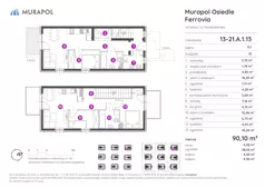 5 pokoi, mieszkanie 90,10 m², parter, oferta nr 13-21.A.1.13, Murapol Osiedle Ferrovia, Wrocław, Jagodno, Krzyki, ul. Konduktorska