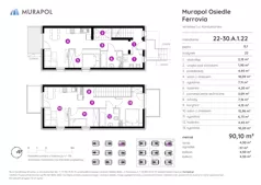 5 pokoi, mieszkanie 90,10 m², parter, oferta nr 22-30.A.1.22, Murapol Osiedle Ferrovia, Wrocław, Jagodno, Krzyki, ul. Konduktorska