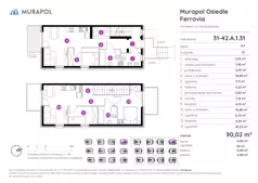 5 pokoi, mieszkanie 90,02 m², parter, oferta nr 31-42.A.1.31, Murapol Osiedle Ferrovia, Wrocław, Jagodno, Krzyki, ul. Konduktorska