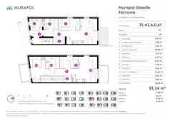 5 pokoi, mieszkanie 93,24 m², parter, oferta nr 31-42.A.0.41, Murapol Osiedle Ferrovia, Wrocław, Jagodno, Krzyki, ul. Konduktorska