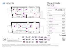 5 pokoi, mieszkanie 93,24 m², parter, oferta nr 31-42.A.0.42, Murapol Osiedle Ferrovia, Wrocław, Jagodno, Krzyki, ul. Konduktorska