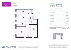 5 pokoi, mieszkanie 83,85 m², piętro 2, oferta nr 2.B.2.08, Murapol Trzy Lipki, Bielsko-Biała, Stare Bielsko, ul. Muszlowa